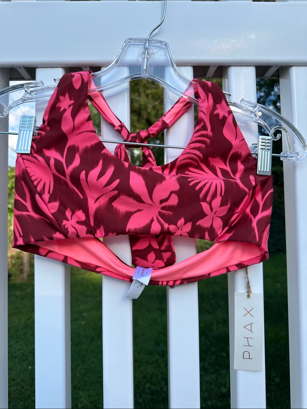 PHAX Pink Floral High-Neck Bikini Top